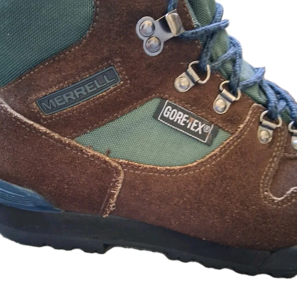 Merrell Nova GTX Boots Men Size 9.5 Gore-Tex Brown Suede Hiking Trail Lace up
